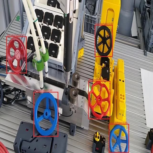 Computer-vision overlay identifying an industrial valve